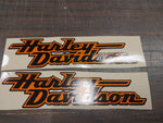 Black Orange Harley-Davidson Gas Tank Stickers Decals Dyna FXR new