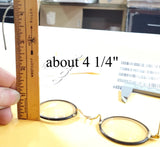 ANTIQUE ROUND JOHN LENNON EYEGLASSES SPECTACLES VINTAGE RETRO CASE BLACK GOLD