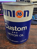 Vtg Union 76 Custom Motor Oil Tin Cardboard Can SAE 10W Full 32 fl oz quart Coll