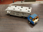 Vtg Blue Mini Tonka Cab Pressed Steel Truck Car Carrier 1960's Transport Japan