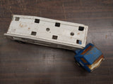 Vtg Blue Mini Tonka Cab Pressed Steel Truck Car Carrier 1960's Transport Japan