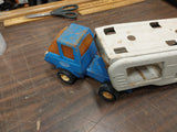 Vtg Blue Mini Tonka Cab Pressed Steel Truck Car Carrier 1960's Transport Japan
