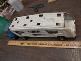 Vtg Blue Mini Tonka Cab Pressed Steel Truck Car Carrier 1960's Transport Japan