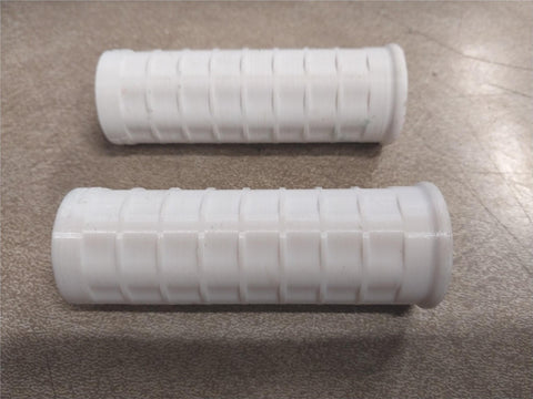 Vtg White Waffle Grips Panhead Knucklehead Harley Logo Chopper