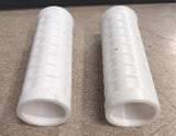Vtg White Waffle Grips Panhead Knucklehead Harley Logo Chopper