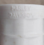 Vtg White Waffle Grips Panhead Knucklehead Harley Logo Chopper
