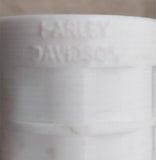 Vtg White Waffle Grips Panhead Knucklehead Harley Logo Chopper