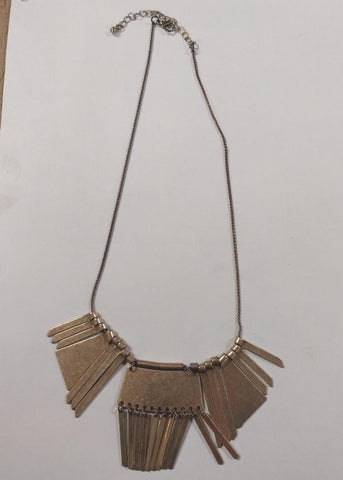 Vtg Gold Tone Tribal Egyptian Cleopatra Choker Necklace Estate Great Look!