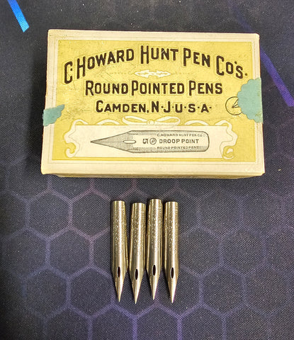 C Howard Hunt Pen Co DIP PEN NIB/TIP CALLIGRAPHY FOUNTAIN Droop Point Round USA