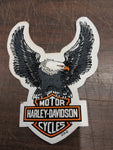 Harley-Davidson Grey Orange Eagle Bar& Shield Decal window Sticker Emblem Small