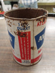 Atlantic Motor Oil Can Advertising Sign Aviation Aircraft Richfield Oil Empty