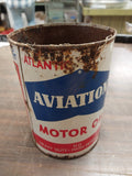 Atlantic Motor Oil Can Advertising Sign Aviation Aircraft Richfield Oil Empty