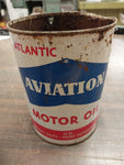 Atlantic Motor Oil Can Advertising Sign Aviation Aircraft Richfield Oil Empty