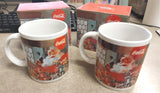 VINTAGE COCA-COLA SET OF 2 COFFEE CUP MUG CHRISTMAS SANTA CLAUSE NIB 1997 COKE