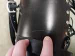 Black 11X5 Fringe Leather Tool Roll Fork Bag Harley Honda Motorcycle Sportster