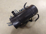 Black 11X5 Fringe Leather Tool Roll Fork Bag Harley Honda Motorcycle Sportster
