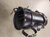 Black 11X5 Fringe Leather Tool Roll Fork Bag Harley Honda Motorcycle Sportster