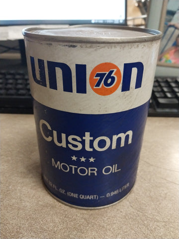 Vtg Union 76 Custom Motor Oil Tin Cardboard Can SAE 10W Full 32 fl oz quart Coll