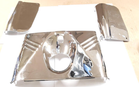 New Chrome Old Style front fork headlight tins 1980-1984 Harley Hydraglide FL
