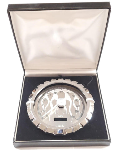 Nu Image Custom Bezel Flame Speedometer Face Trim Harley Road King Softail 2000^