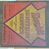 Vtg Shurhit Ignition parts Metal Cabinet Advertising Sign Garage Service station