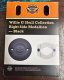 OEM Harley Davidson Black Willie G Skull Right Side Medallion Emblem XG 25800100