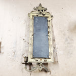 Antique 19th Century Ornate Loius XIV Dolphin Brass Mirrored Candle Sconce