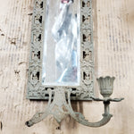 Antique 19th Century Ornate Loius XIV Dolphin Brass Mirrored Candle Sconce