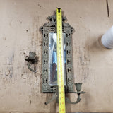 Antique 19th Century Ornate Loius XIV Dolphin Brass Mirrored Candle Sconce