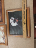 3 Regal Rooster Framed Pictures White Black 11.5"BY 9.5" Wall Decor