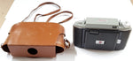 vtg KODAK TOURIST II CAMERA W/ORIGINAL LEATHER CASE PHOTOGRAPHY PHOTO