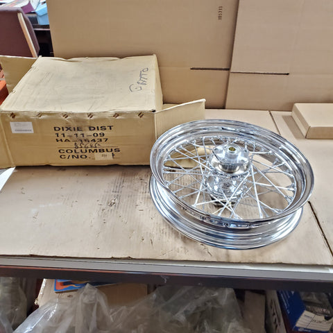 Front Rear Spoke Wheel Harley Shovelhead FLH FX 1973-1981 3.00x16 Chrome Damaged
