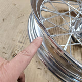 Front Rear Spoke Wheel Harley Shovelhead FLH FX 1973-1981 3.00x16 Chrome Damaged
