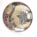 OEM 1992-07 Live To Ride Gas cap Door cover Harley FLH Ultra Classic Gold Chrome