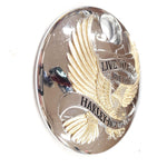 OEM 1992-07 Live To Ride Gas cap Door cover Harley FLH Ultra Classic Gold Chrome