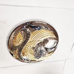 OEM 1989-91 Live To Ride Gas cap Door cover Harley FLH Ultra Classic Gold Chrome