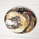 OEM 1989-91 Live To Ride Gas cap Door cover Harley FLH Ultra Classic Gold Chrome