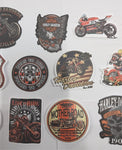 50 Assorted Harley Motorcycle Stickers Chopper Ladies Eagles Ride Skulls Garage