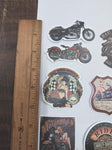 50 Assorted Harley Motorcycle Stickers Chopper Ladies Eagles Ride Skulls Garage