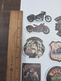 50 Assorted Harley Motorcycle Stickers Chopper Ladies Eagles Ride Skulls Garage