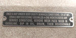 Vtg J Hook Air Cleaner Tag Silver Panhead Knucklehead Flathead UL Linkert