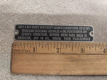 Vtg J Hook Air Cleaner Tag Silver Panhead Knucklehead Flathead UL Linkert