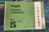 1975 Norton Triumph Trident T160 Maintenance Owners Handbook Manual 00-4222
