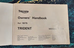 1975 Norton Triumph Trident T160 Maintenance Owners Handbook Manual 00-4222
