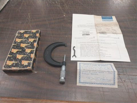 Vtg Brown & Sharpe 2-3 Micrometer Slant/Line #599-30-6 Box Fixed Friction