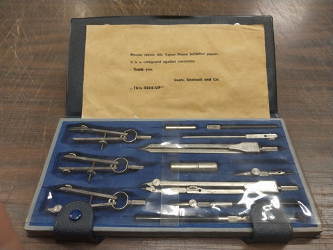 Vintage Sears 607 5105 Drafting Tools Set in Vinyl Case Made in Germany