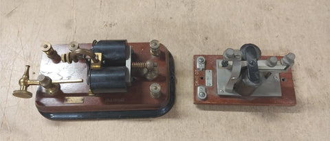 Early Vtg Western Electric Company 2 Piece Telegraph Morse Code 150 OHMS & 2 OHM