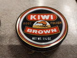 Vtg Travel Size Shoe Shine Kit Leather Case Cavalier Polish Brush Kiwi Polish