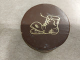Vtg Travel Size Shoe Shine Kit Leather Case Cavalier Polish Brush Kiwi Polish