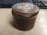 Vtg Travel Size Shoe Shine Kit Leather Case Cavalier Polish Brush Kiwi Polish